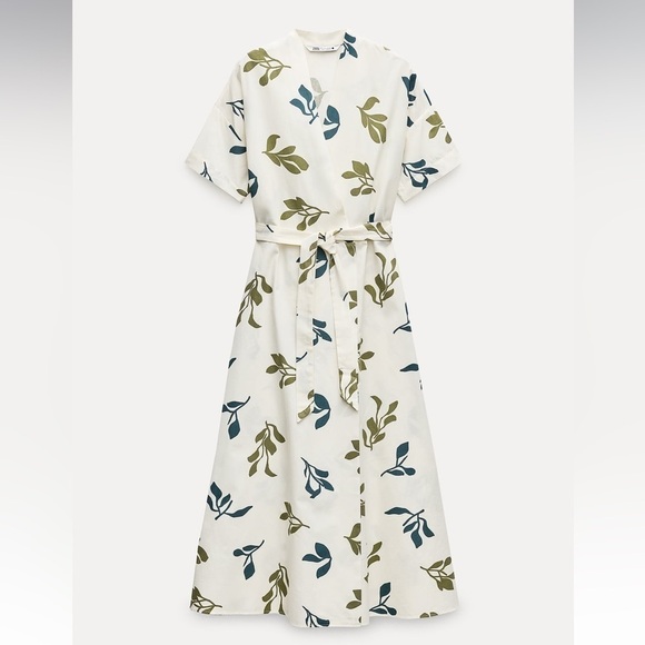 New ZARA Printed Poplin Dress ZW Collection - Picture 7 of 12
